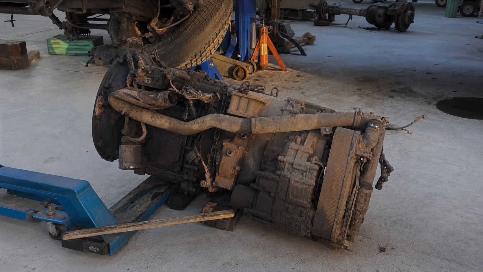 Wide workshop undercarriage frame, extended from the real client frame.